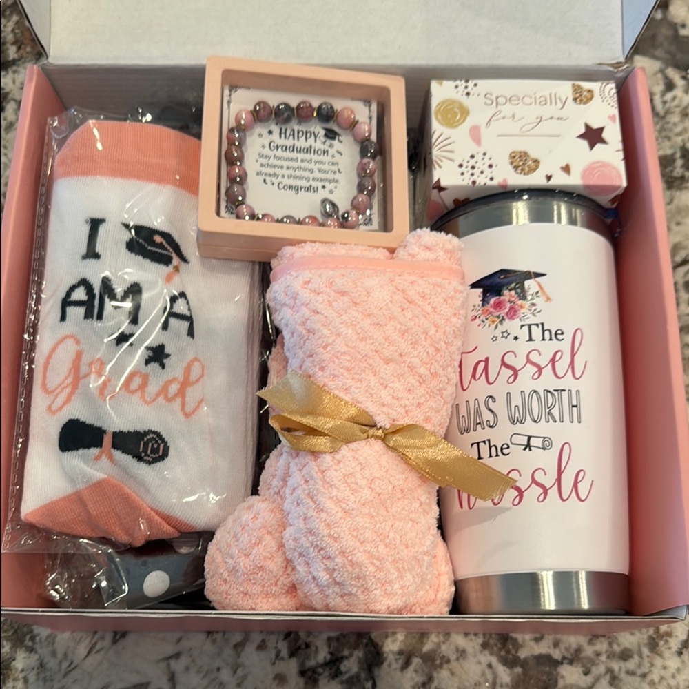 Mayicivo Graduation Gift Set box tumbler candle for Women - Pink